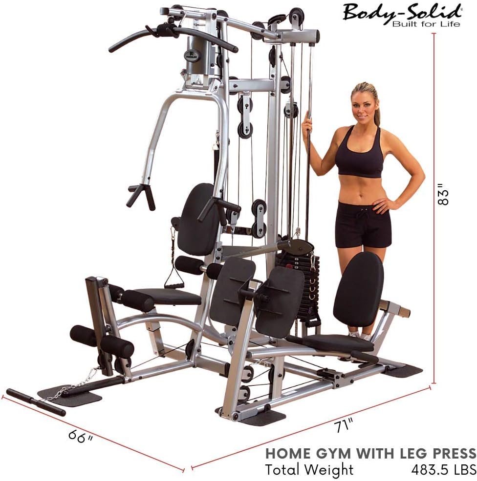Body-Solid Powerline P2LPX Home Gym Equipment with Leg Press, Grey/Black