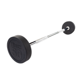 Rubber Coated Fixed Straight Barbell, 50lb