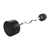 Rubber Coated Fixed Curl Barbell, 110lb