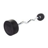 Rubber Coated Fixed Curl Barbell, 80lb