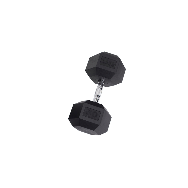 80 Lb. Rubber Coated Hex Dumbbell