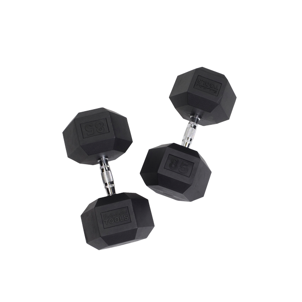 Body Solid 85 Lb. Rubber Coated Hex Dumbbell